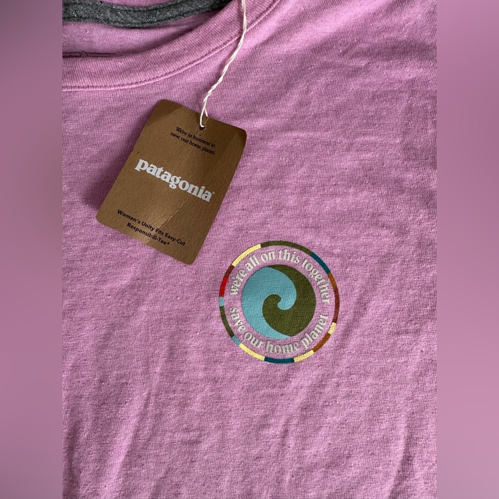 Patagonia United Fitz easy cut Pink T-Shirt - Picture 3 of 5